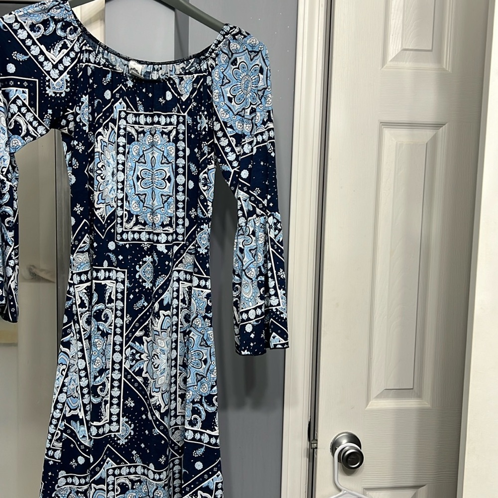 Boutique dress 3/4 puff sleeve maxi dress